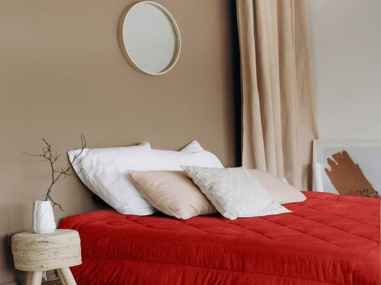 Κουβερτοπάπλωμα Unicolore Red Madi King Size 240x260cm Silicon Fiber