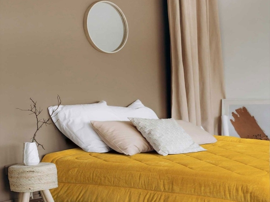 Κουβερτοπάπλωμα Unicolore Yellow Madi Υπέρδιπλο 220x240cm Silicon Fiber