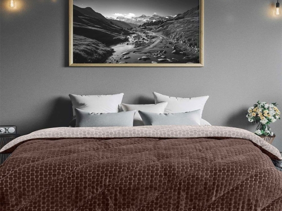 Κουβερτοπάπλωμα Units Brown Madi Ημίδιπλο 180x240cm Silicon Fiber