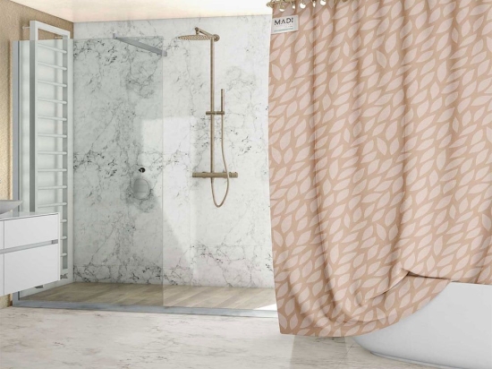 Κουρτίνα Μπάνιου Foliage Beige Madi 180Πx200Υ 180x200cm Pet