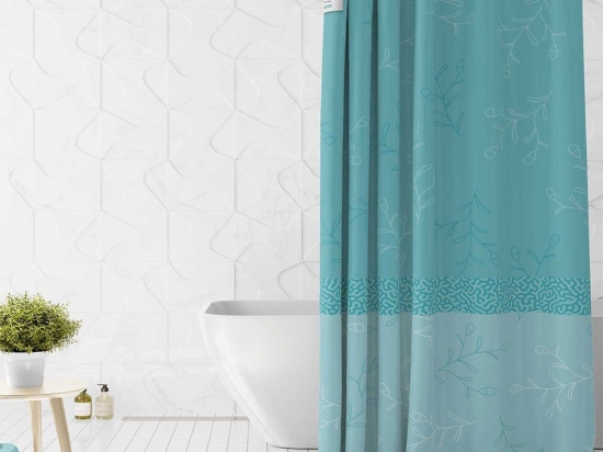 Κουρτίνα Μπάνιου Nature Blue Madi 180Πx180Υ 180x180cm Pet