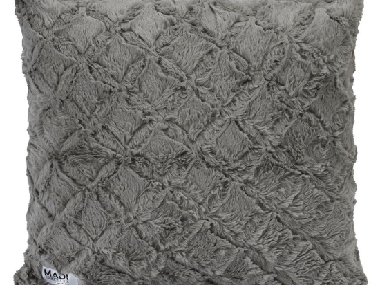 Μαξιλαροθήκη Διακοσμητική Oblong Grey Madi 50X50 Οικολογική Γούνα