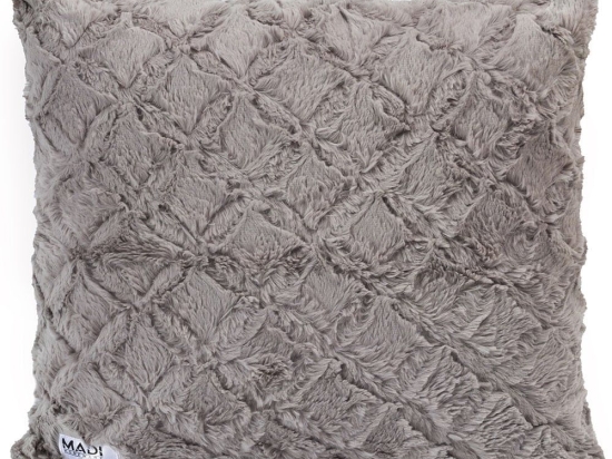 Μαξιλαροθήκη Διακοσμητική Oblong Taupe Madi 50X50 Οικολογική Γούνα