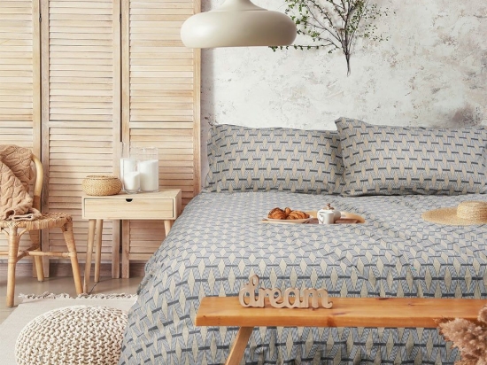 Κουβερλί Bands (Σετ 3τμχ) Beige Madi King Size 240x240cm Βαμβάκι-Πολυέστερ