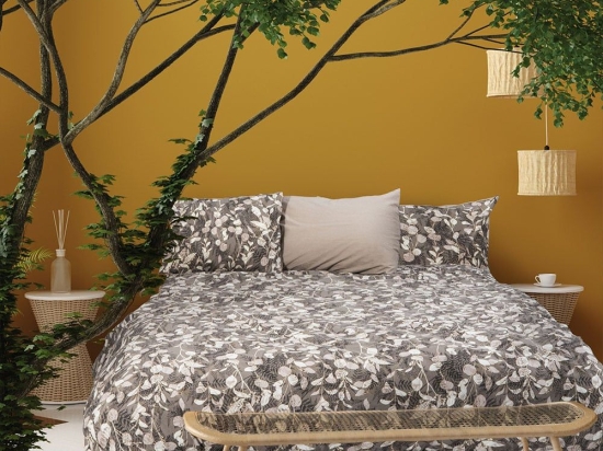 Κουβερλί Grove (Σετ 3τμχ) Brown Madi King Size 240x240cm Βαμβάκι-Πολυέστερ