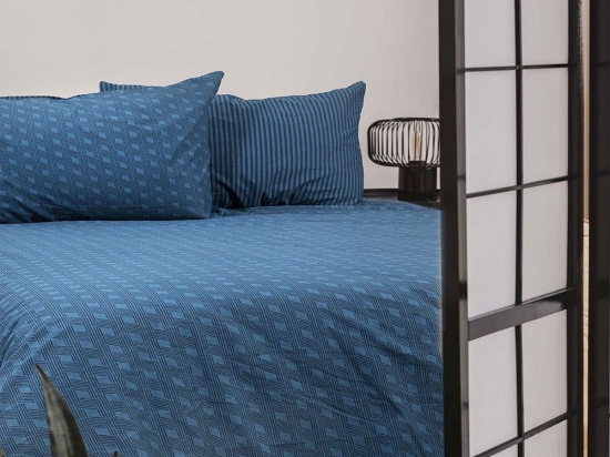 Κουβερλί Torus (Σετ 3τμχ) Petrol Madi Υπέρδιπλο 220x240cm Βαμβάκι-Πολυέστερ