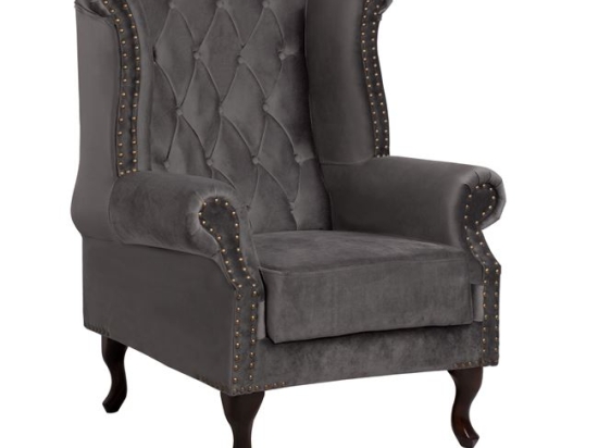 ΠΟΛΥΘΡΟΝΑ-ΜΠΕΡΖΕΡΑ ΓΚΡΙ ΒΕΛΟΥΔΟ T.CHESTERFIELD POLINA 83x75x107Yεκ.HM0053.10