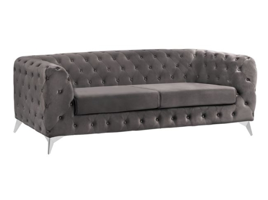ΚΑΝΑΠΕΣ 3ΘΕΣΙΟΣ ALBERT Τ.CHESTERFIELD ΓΚΡΙ ΒΕΛΟΥΔΟ HM3128.10 224Χ88Χ74Υεκ.