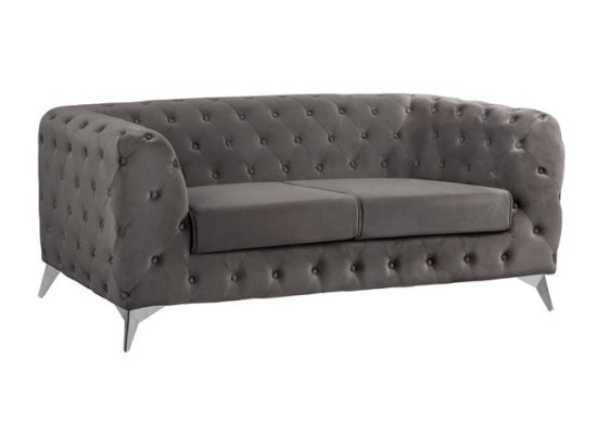 ΚΑΝΑΠΕΣ 2ΘΕΣΙΟΣ ALBERT Τ.CHESTERFIELD ΓΚΡΙ ΒΕΛΟΥΔΟ HM3129.10 180Χ88Χ74Υεκ.