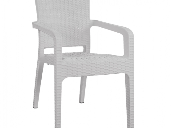 ΠΟΛΥΘΡΟΝΑ ΠΟΛΥΠΡΟΠΥΛΕΝΙΟΥ RATTAN HM5590.04 ΧΡΩΜΑ ΛΕΥΚΟ 58x55x87 cm.