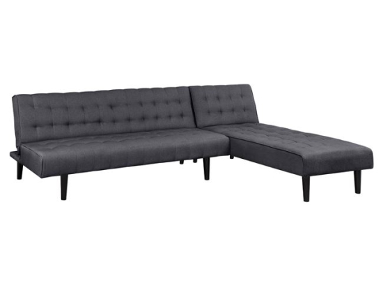 ΚΑΝΑΠΕΣ ΚΡΕΒΑΤΙ ΓΩΝΙΑ ΑΝΑΣΤΡΕΨΙΜΗ ZELDA HM3154.01 ΜΕ ΓΚΡΙ ΥΦΑΣΜΑ 254X163X74Y εκ.
