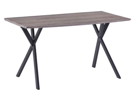 ΤΡΑΠΕΖΙ ALARICK ΜΕ MDF ΕΠΙΦΑΝΕΙΑ OLD BEECH & ΜΕΤΑΛΛΙΚΑ ΠΟΔΙΑ HM8550.02 140X80X75Υεκ.