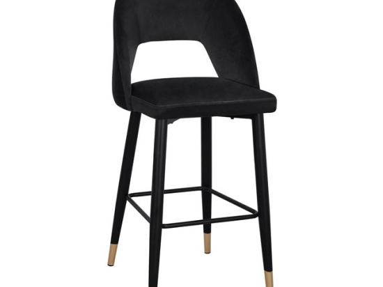 ΣΚΑΜΠΟ ΜΠΑΡ HARPER HM8526.04 ΒΕΛΟΥΔΟ ΜΑΥΡΟ ΜΕ ΜΕΤΑΛΛΙΚΟ ΣΚΕΛΕΤΟ 50Χ51Χ111Υ εκ.