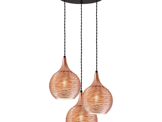 Φωτιστικό Οροφής Fiona 3089500 Copper Viokef Μέταλλο,Γυαλί