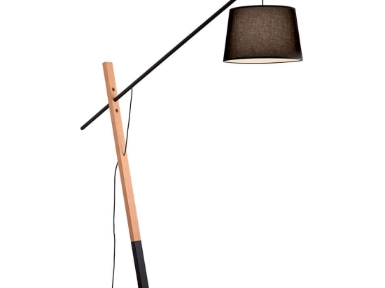Φωτιστικό Δαπέδου Crane 4204100 Black-Natural Viokef Μέταλλο,Ξύλο