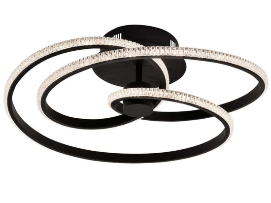 Φωτιστικό Οροφής - Πλαφονιέρα Berlin 4247500 Φ520 Led Black Viokef Μέταλλο