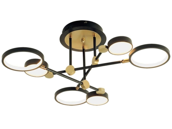 Φωτιστικό Οροφής - Πλαφονιέρα Persa 4251100 Led Black-Gold Viokef Μέταλλο