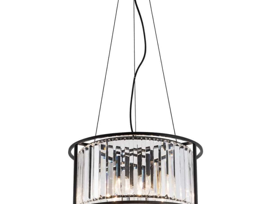 Φωτιστικό Οροφής Ronda 4256200 E14 Black-Clear Viokef Μέταλλο,Γυαλί