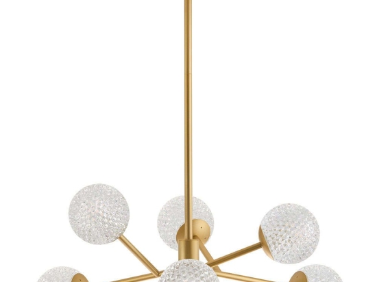 Φωτιστικό Οροφής Diamond 4267500 66x99cm 6xG9 3W Clear-Gold Viokef Ακρυλικό,Ατσάλι