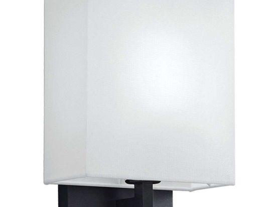 Φωτιστικό Τοίχου - Απλίκα Box 4262800 21x27,5cm 1xE27 40W Black-White Viokef Ατσάλι,Ύφασμα