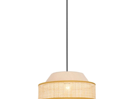 Φωτιστικό Οροφής Erica 4274500 Φ35x150cm 1xE27 60W Natural-Black Viokef