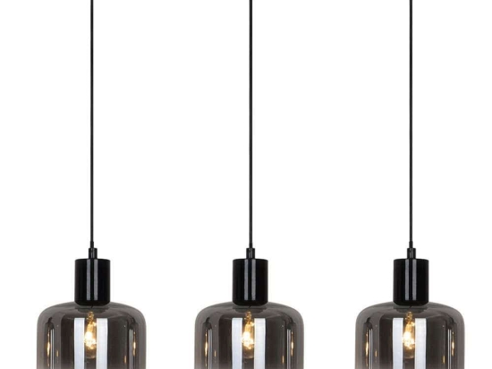 Φωτιστικό Οροφής-Ράγα Adam 4278300 70x132cm 3xE27 60W Black-Smoke Viokef