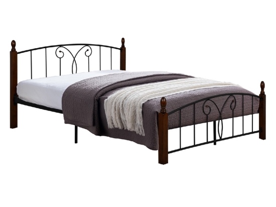 ΚΡΕΒΑΤΙ ΔΙΠΛΟ SUZIE HM585 ΓΙΑ ΣΤΡΩΜΑ 150x200 εκ. ΜΕΤΑΛΛΟ ΞΥΛΟ