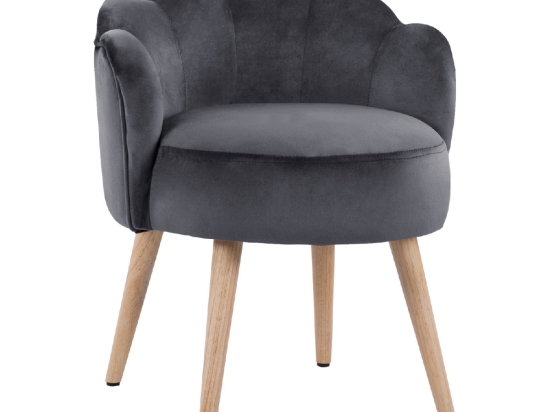 ΣΚΑΜΠΟ ΜΕ ΠΛΑΤΗ ELISE HM8628.01 ΑΠΟ ΓΚΡΙ ΒΕΛΟΥΔΟ 55x52x60Υ εκ.