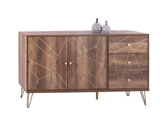 ΜΠΟΥΦΕΣ KAITLYN HM8650 ΚΑΡΥΔΙ ΜΕ ΧΡΥΣΟ 150x39,5x81Y εκ.