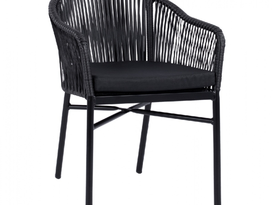 ΠΟΛΥΘΡΟΝΑ ΑΛΟΥΜΙΝΙΟΥ RAFAEL HM5698.02 ΜΑΥΡΗ & ΜΕ ΜΑΥΡΟ WICKER 57x58x77Υ εκ.