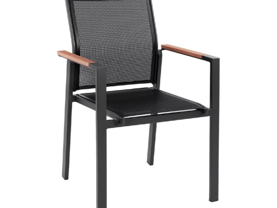 ΠΟΛΥΘΡΟΝΑ ΑΛΟΥΜΙΝΙΟΥ MILLER HM5406.10 ΓΚΡΙ ΜΕ TEΧ/NE ΜΑΥΡΟ & POLYWOOD 55x60x90Υεκ.