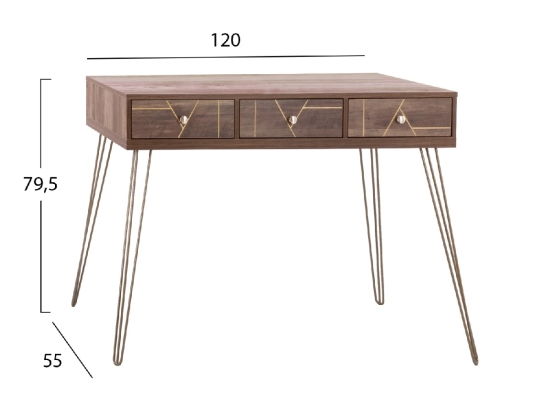 ΚΟΝΣΟΛΑ KAITLYN HM8653 ΚΑΡΥΔΙ ΜΕ ΧΡΥΣΟ 120x55x79,5Y εκ.