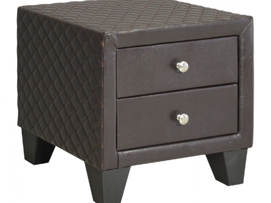 ΚΟΜΟΔΙΝΟ ELDA HM595.01 ΜΕ 2 ΣΥΡΤΑΡΙΑ ΑΠΟ ΚΑΦΕ ΜΑΤ PU 45x39x45Υ εκ.