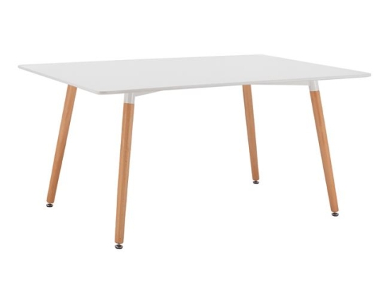 ΤΡΑΠΕΖΙ HM8697.01 MINIMAL, ΛΕΥΚΟ MDF, ΞΥΛΙΝΑ ΠΟΔΙΑ ΟΞΙΑ,160Χ90X74,5Υ εκ