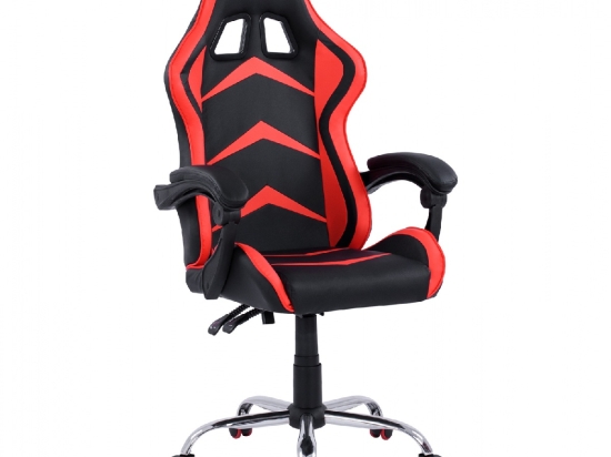ΠΟΛΥΘΡΟΝΑ GAMING TESSA ΜΕ ΑΝΑΚΛΙΝΟΜΕΝΗ ΠΛΑΤΗ HM1155.01 ΣΕ ΧΡΩΜΑ ΜΑΥΡΟ-ΚΟΚΚΙΝΟ