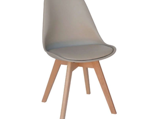 Καρέκλα Logan Plus 10.0017 Cappuccino 58Χ49Χ82cm Ξύλο,Πολυπροπυλένιο