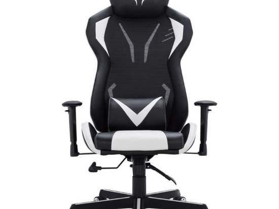 Πολυθρόνα Gaming BS6100-W Μαύρο-Λευκό 01.0147 72X70X125-133εκ.