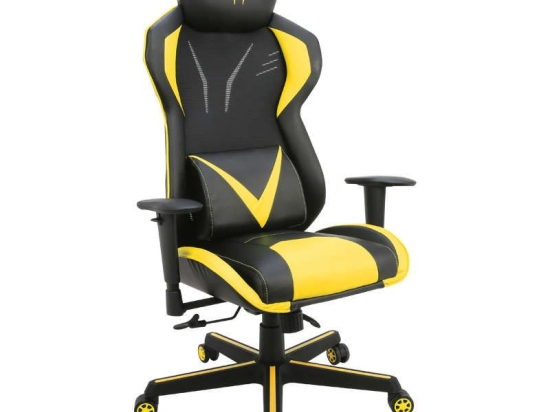 Πολυθρόνα Gaming BS6100-Y Μαύρο-Κίτρινο 01.0150 72X70X125-133εκ.