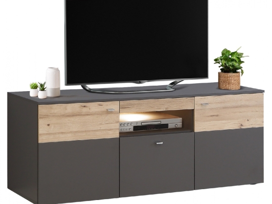 ΕΠΙΠΛΟ ΤΗΛΕΟΡΑΣΗΣ SAGE HM8837 ΜΕ 3 ΝΤΟΥΛΑΠΙΑ ΓΚΡΙ ΦΥΣΙΚΟ 149,8x59,3x52 εκ.