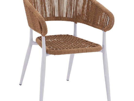ΠΟΛΥΘΡΟΝΑ ΑΛΟΥΜΙΝΙΟΥ EULO ΛΕΥΚΗ ΜΕ ΣΥΝΘΕΤΙΚΟ RATTAN ΜΠΕΖ HM5783.02 56x60x78Y εκ.
