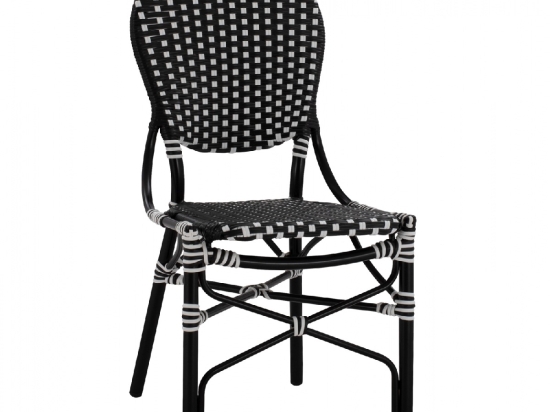 ΚΑΡΕΚΛΑ ΑΛΟΥΜΙΝΙΟΥ BAMBOO LOOK ΜΕ WICKER ΜΑΥΡΟ ΛΕΥΚΟ HM5792.02 46x60x96 εκ.