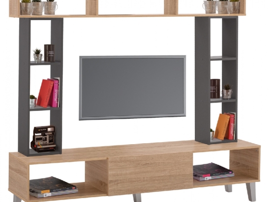 ΣΥΝΘΕΣΗ ΤΗΛΕΟΡΑΣΗΣ CHARLIZE SONAMA-DARK GREY HM2253.10 180,5x32x155,5 εκ.