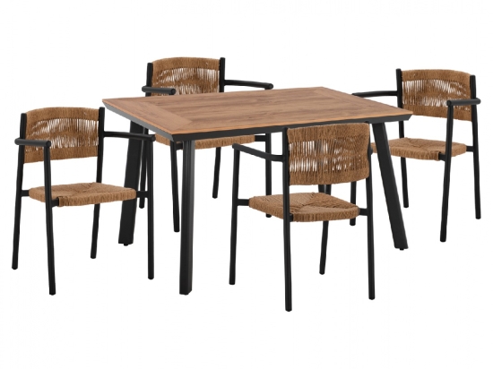 ΣΕΤ ΤΡΑΠΕΖΑΡΙΑ 5ΤΜΧ ΜΕ ΤΡΑΠΕΖΙ POLYWOOD 120Χ80 & ΠΟΛΥΘΡΟΝΕΣ ΑΝΘΡΑΚΙ HM11430