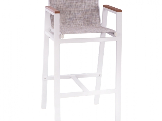 ΣΚΑΜΠΟ ΜΠΑΡ ΑΛΟΥΜΙΝΙΟΥ ΛΕΥΚΟ ΜΕ POLYWOOD 52 x 58 x 108 εκ. HM5790.01