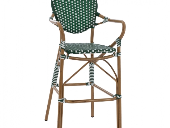 ΣΚΑΜΠΟ ΑΛΟΥΜΙΝΙΟΥ BAMBOO LOOK ΜΕ WICKER ΠΡΑΣΙΝΟ ΛΕΥΚΟ HM5794.01 56x60x126 εκ.