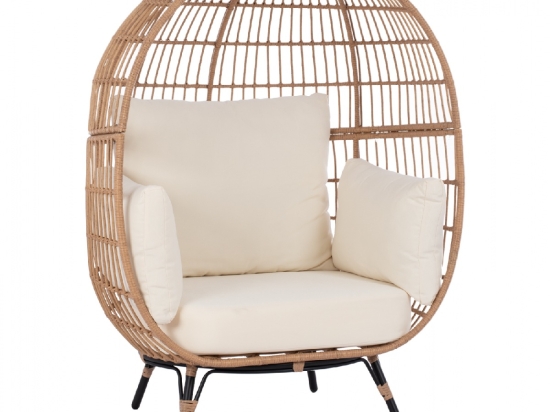 ΠΟΛΥΘΡΟΝΑ ΦΩΛΙΑ ALLEGRA HM5764 ΜΕ WICKER ΣΕ ΜΠΕΖ ΑΠΟΧΡΩΣΗ 110x85x148 εκ.