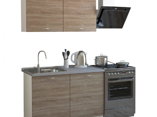 ΣΥΝΘΕΣΗ ΚΟΥΖΙΝΑΣ BLAINE ΜΕΛΑΜΙΝΗ SONAMA-ΛΕΥΚΟ HM2439 120x46-29,2εκ.