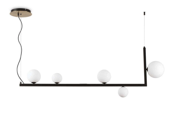 Φωτιστικό Οροφής-Ράγα Birds 273648 135,5x20x51,5/160cm 5xG9 15W Black Ideal Lux