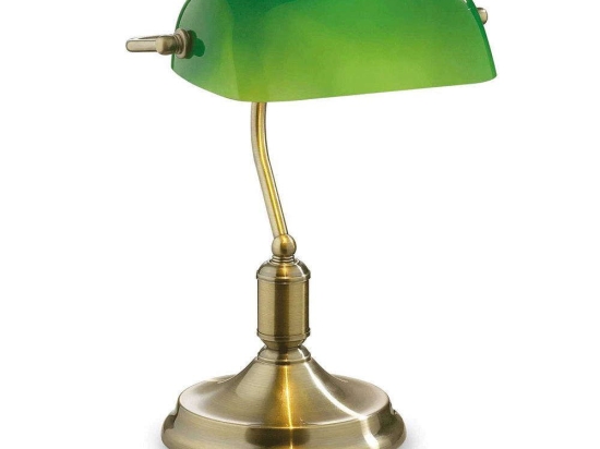 Φωτιστικό Επιτραπέζιο Lawyer 045030 26x38cm 1xE27 60W Antique Gold-Green Ideal Lux