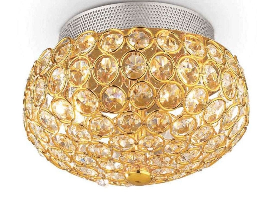 Φωτιστικό Οροφής-Πλαφονιέρα King 075402 25,5x16cm 3xG9 40W Gold Ideal Lux